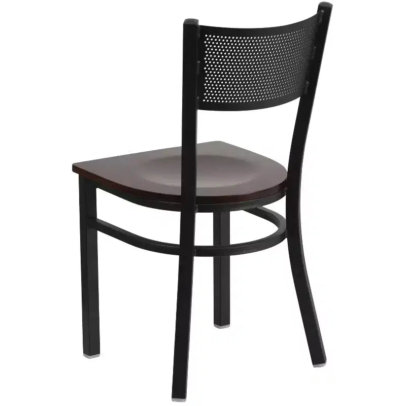 Flash Furniture Black Grid Back Metal Restaurant Chair