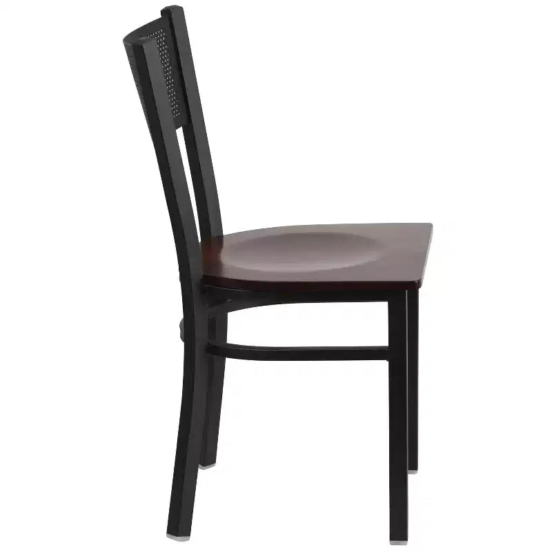Flash Furniture Black Grid Back Metal Restaurant Chair