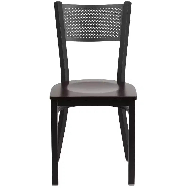 Flash Furniture Black Grid Back Metal Restaurant Chair