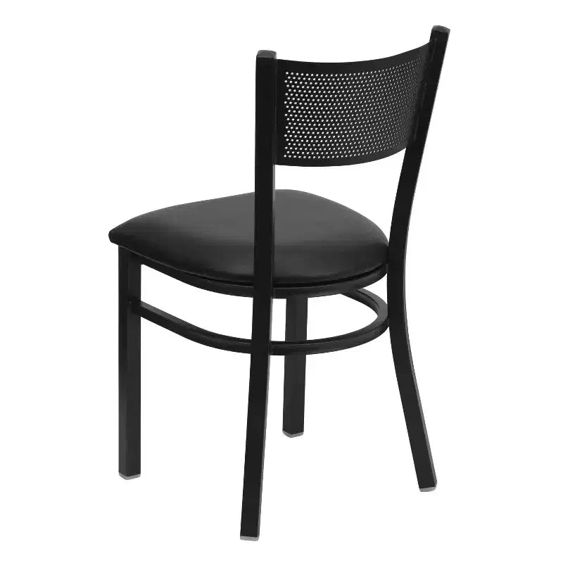 Flash Furniture Black Grid Back Metal Restaurant Chair
