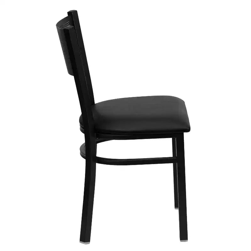 Flash Furniture Black Grid Back Metal Restaurant Chair