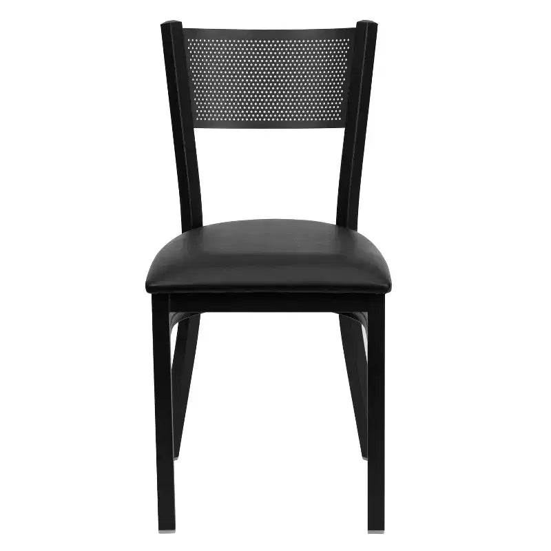 Flash Furniture Black Grid Back Metal Restaurant Chair