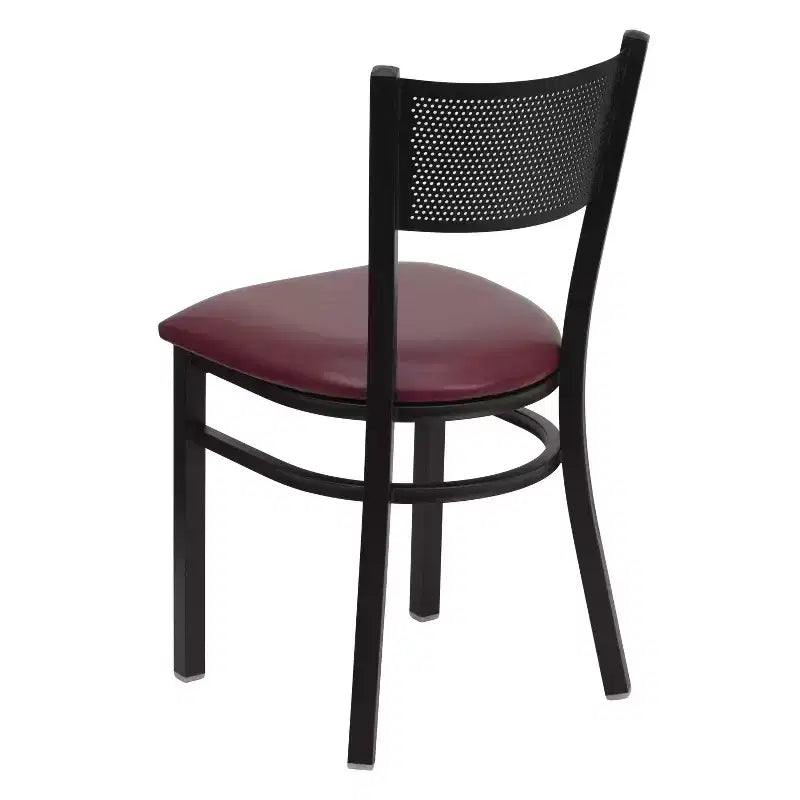 Flash Furniture Black Grid Back Metal Restaurant Chair
