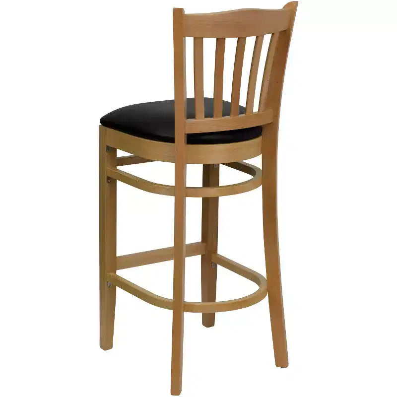 Flash Furniture Vertical Slat Back Wooden Restaurant Barstool