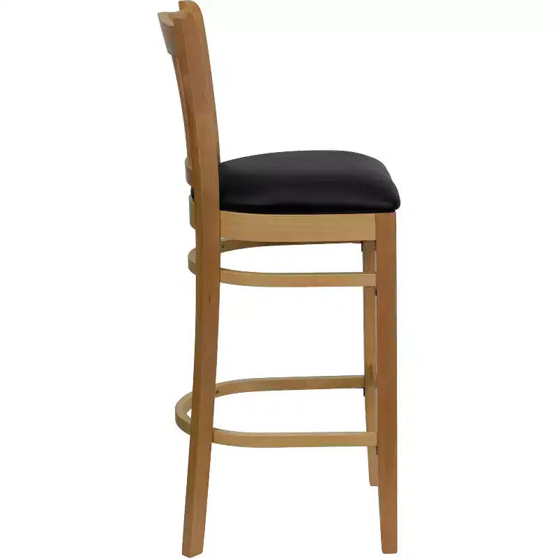 Flash Furniture Vertical Slat Back Wooden Restaurant Barstool