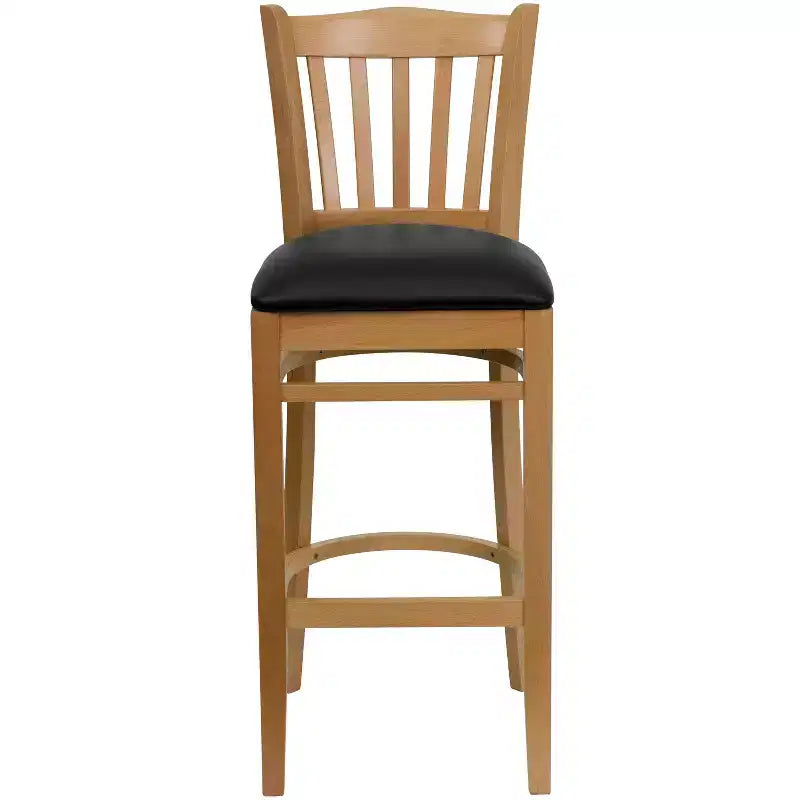 Flash Furniture Vertical Slat Back Wooden Restaurant Barstool