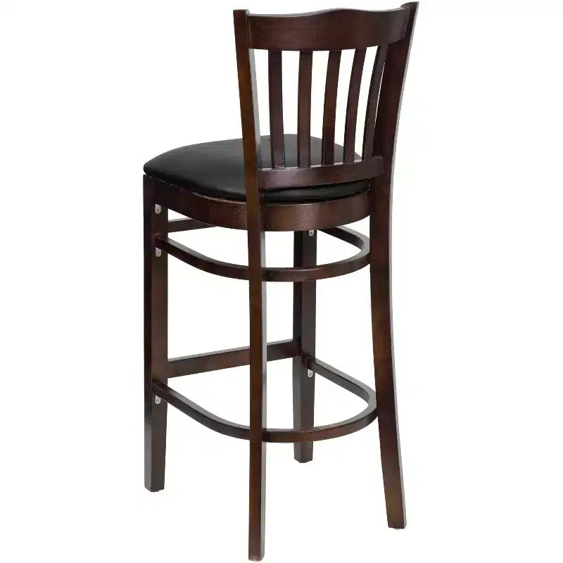 Flash Furniture Vertical Slat Back Wooden Restaurant Barstool