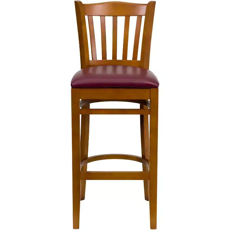 Flash Furniture Vertical Slat Back Wooden Restaurant Barstool