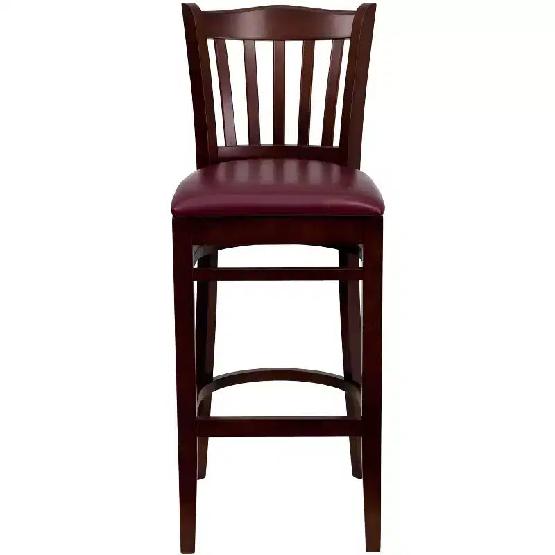 Flash Furniture Vertical Slat Back Wooden Restaurant Barstool