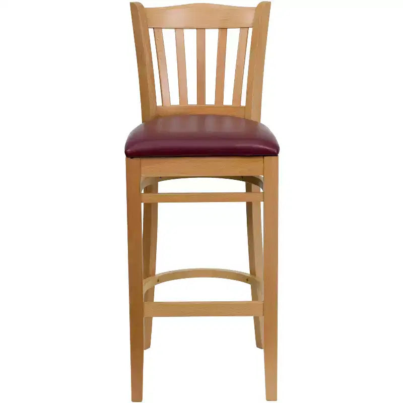 Flash Furniture Vertical Slat Back Wooden Restaurant Barstool