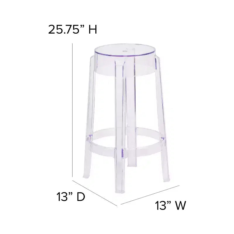 Flash Furniture 25.75'' High Transparent Counter Height Stool