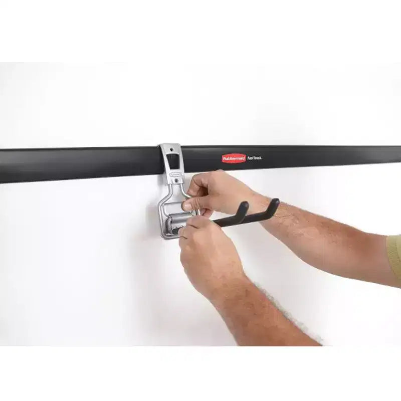 Rubbermaid 48 Inch Horizontal Wall Storage Rail & Hanging Garage Hook (6 Pack)