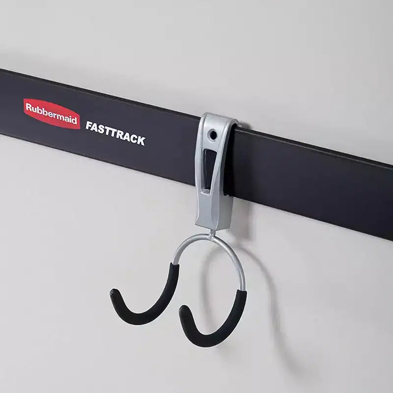 Rubbermaid 48 Inch Horizontal Wall Storage Rail & Hanging Garage Hook (6 Pack)
