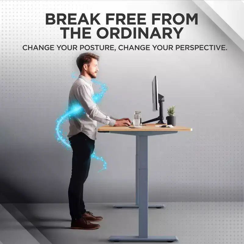 27 Electric Standing Desk with Adjustability Natural Bamboo - Uncaged Ergonomics