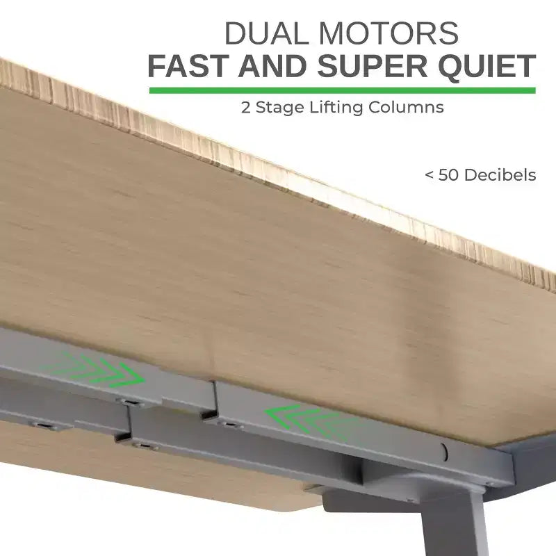 27 Electric Standing Desk with Adjustability Natural Bamboo - Uncaged Ergonomics