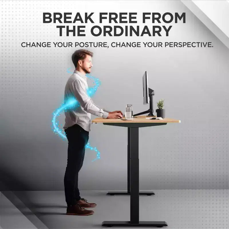 27 Electric Standing Desk with Adjustability Natural Bamboo - Uncaged Ergonomics