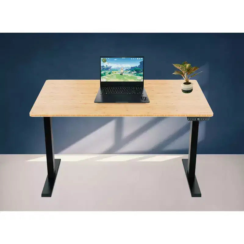27 Electric Standing Desk with Adjustability Natural Bamboo - Uncaged Ergonomics