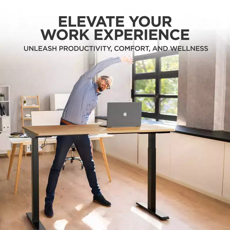 27 Electric Standing Desk with Adjustability Natural Bamboo - Uncaged Ergonomics