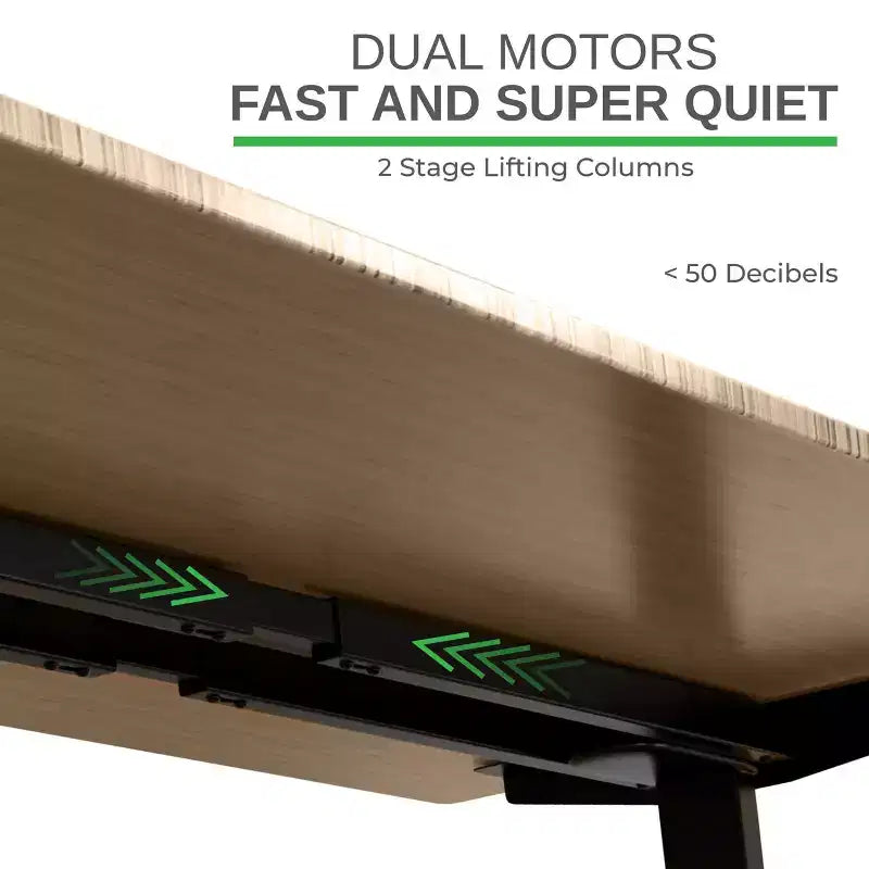 27 Electric Standing Desk with Adjustability Natural Bamboo - Uncaged Ergonomics