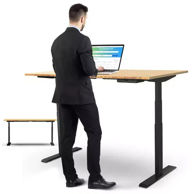 27 Electric Standing Desk with Adjustability Natural Bamboo - Uncaged Ergonomics