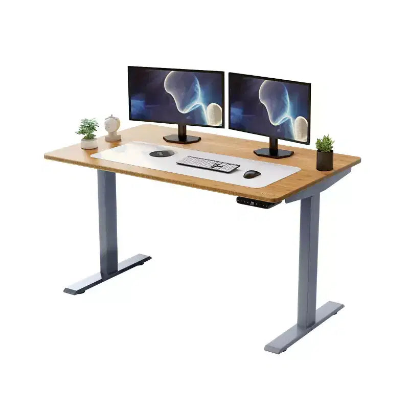 27 Electric Standing Desk with Adjustability Natural Bamboo - Uncaged Ergonomics
