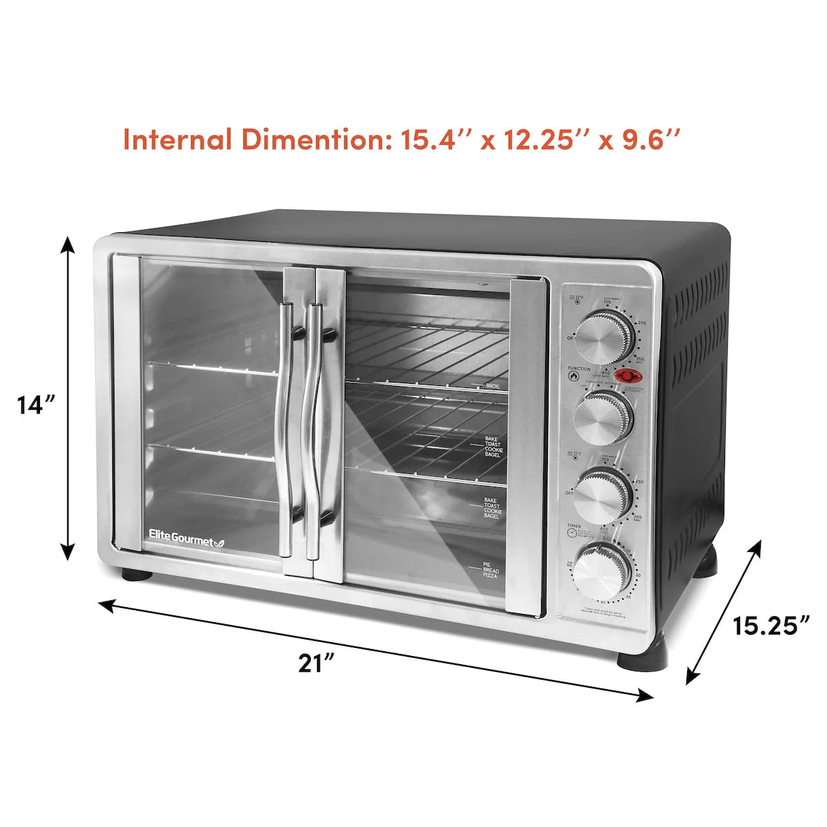 Four à double porte Elite Platinum avec rôtissoire et convection