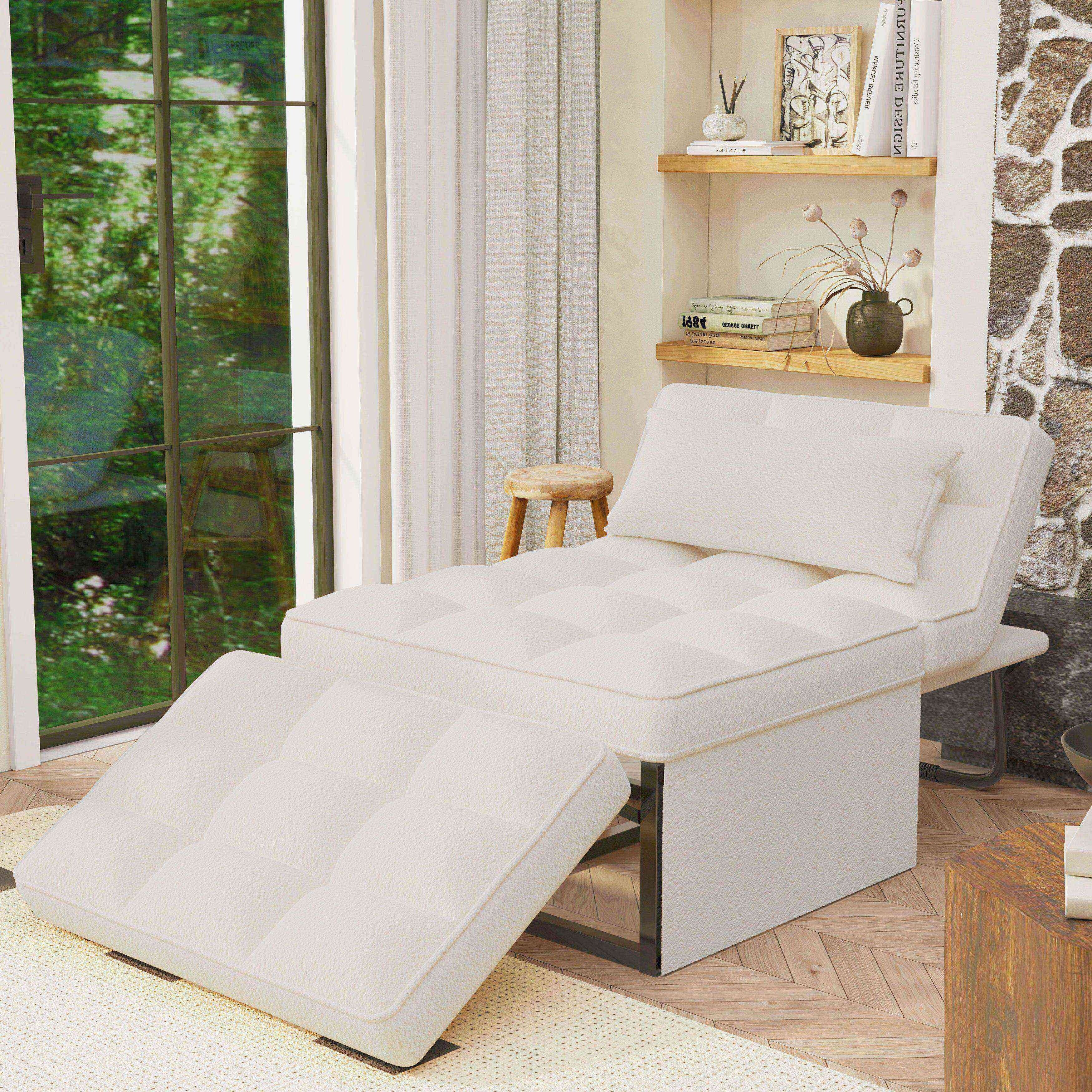 Canapé convertible Lit d'appoint Fauteuil-lit Canapé pliant Pouf Fauteuils inclinables pour le salon