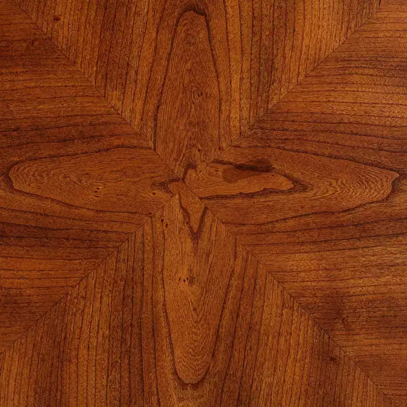 Elm Lane Patterson II Vintage Cherry Wood Round Accent Side End Table 26 Wide with Lower Shelf Brown Curving Legs for Living Room Bedroom Bedside
