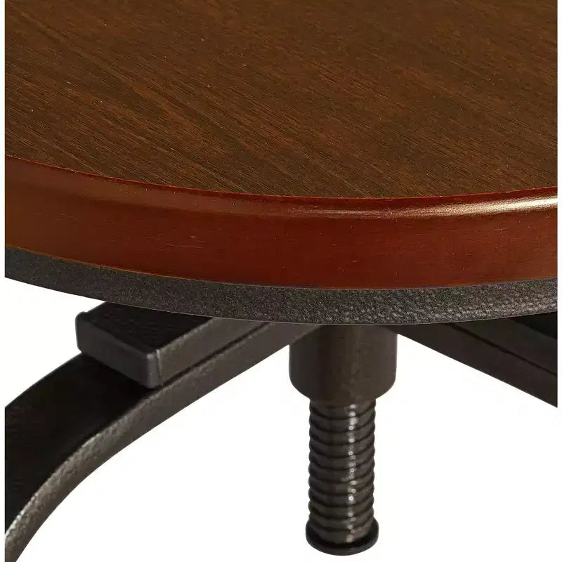 Elm Lane Radin Hammered Bronze Swivel Bar Stools Set of 2 Brown 29 High Industrial Adjustable Brown Seat with Footrest for Kitchen Counter Height