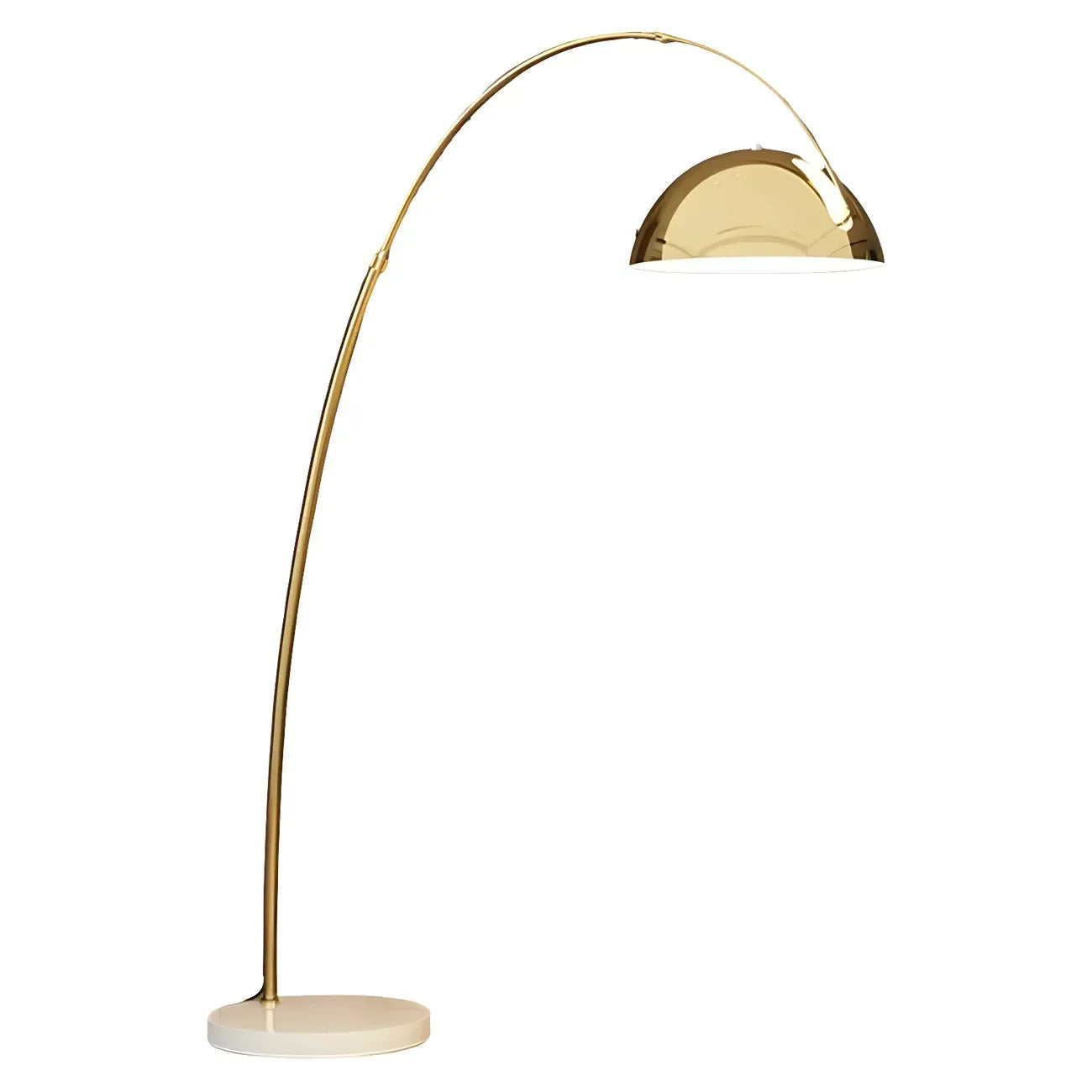 Lampadaire à Arc en Métal Noir avec Abat-jour Dôme Réglable