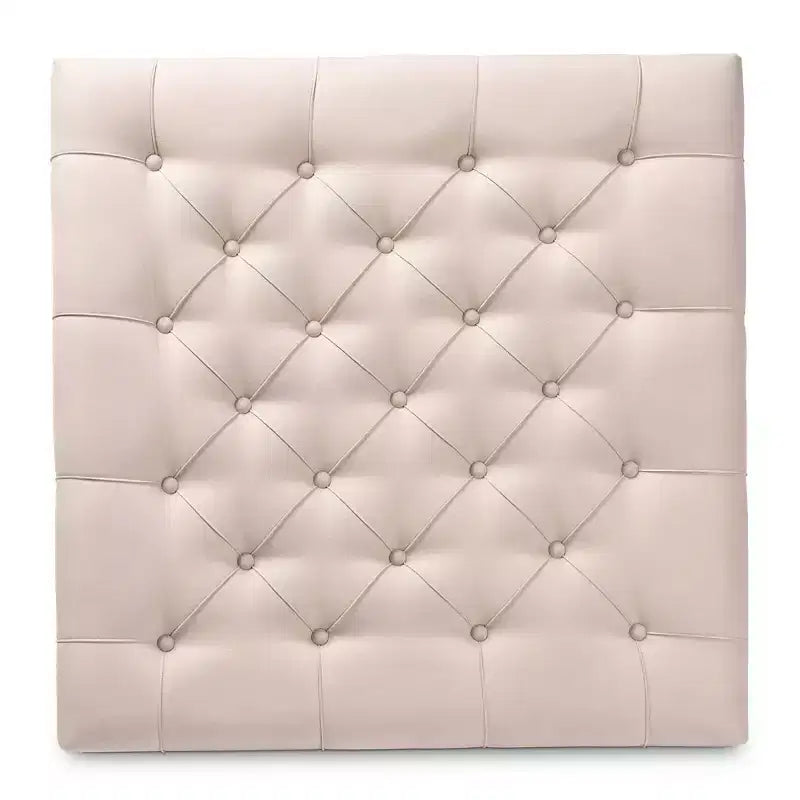 Kelly Linen Fabric Upholstered Wood Cocktail Ottoman - Baxton Studio