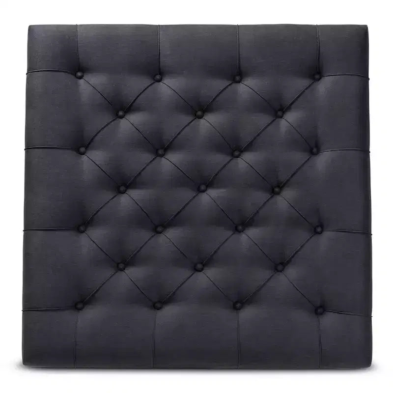 Kelly Linen Fabric Upholstered Wood Cocktail Ottoman - Baxton Studio