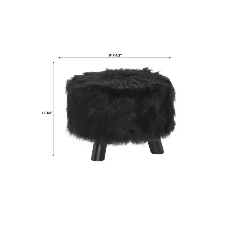 Faux Fur Foot Stool - Linon
