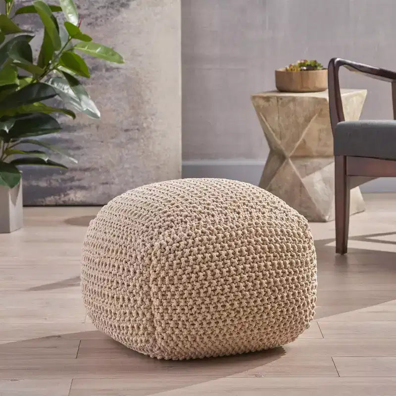 Elowski Knitted Pouf - Christopher Knight Home