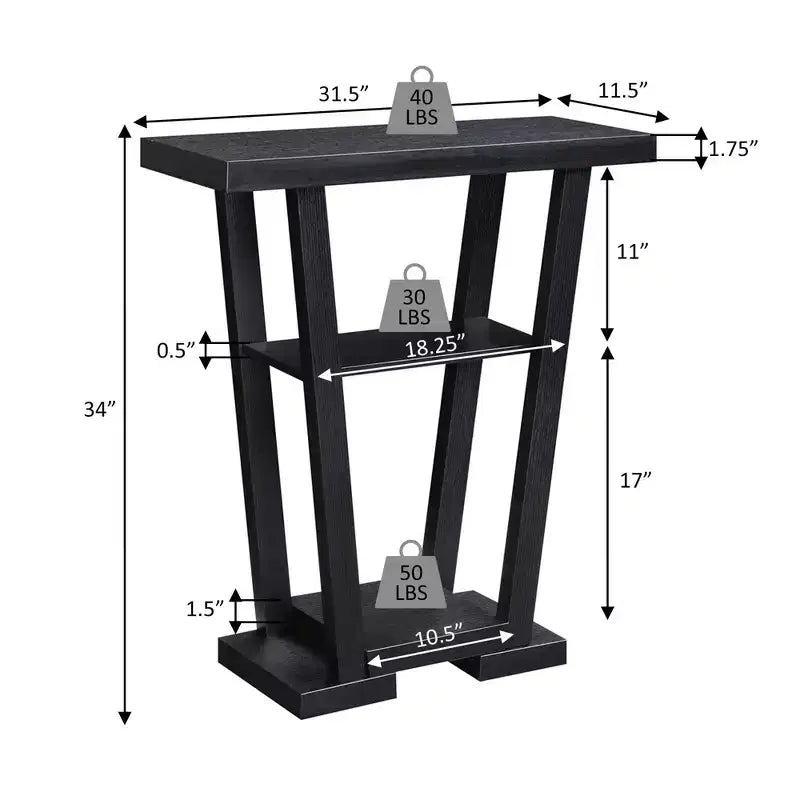 Newport V Console with Shelves - Breighton Home
