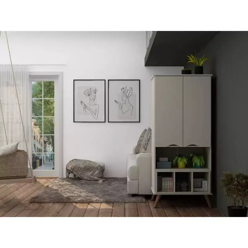 26.77 Hampton Display Cabinet - Manhattan Comfort