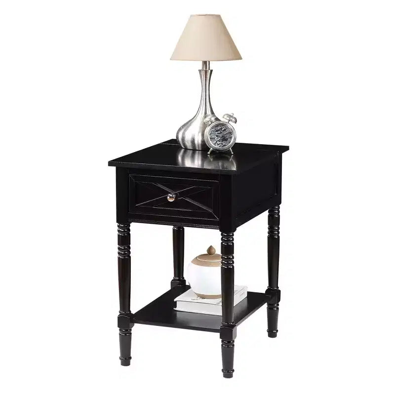 Country Oxford End Table with Charging Station - Johar Furniture