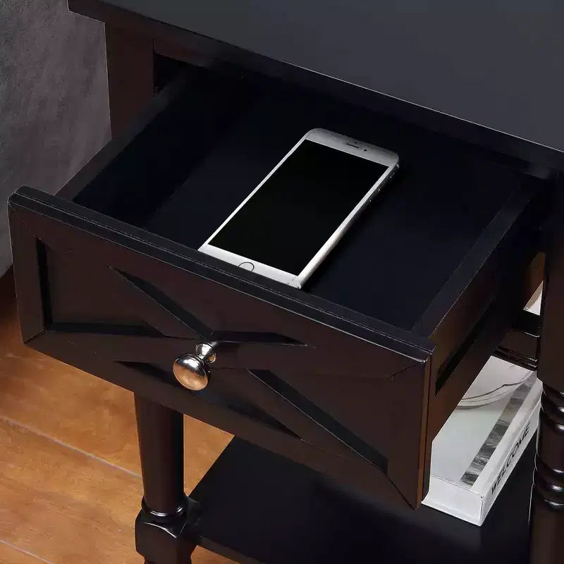 Country Oxford End Table with Charging Station - Johar Furniture