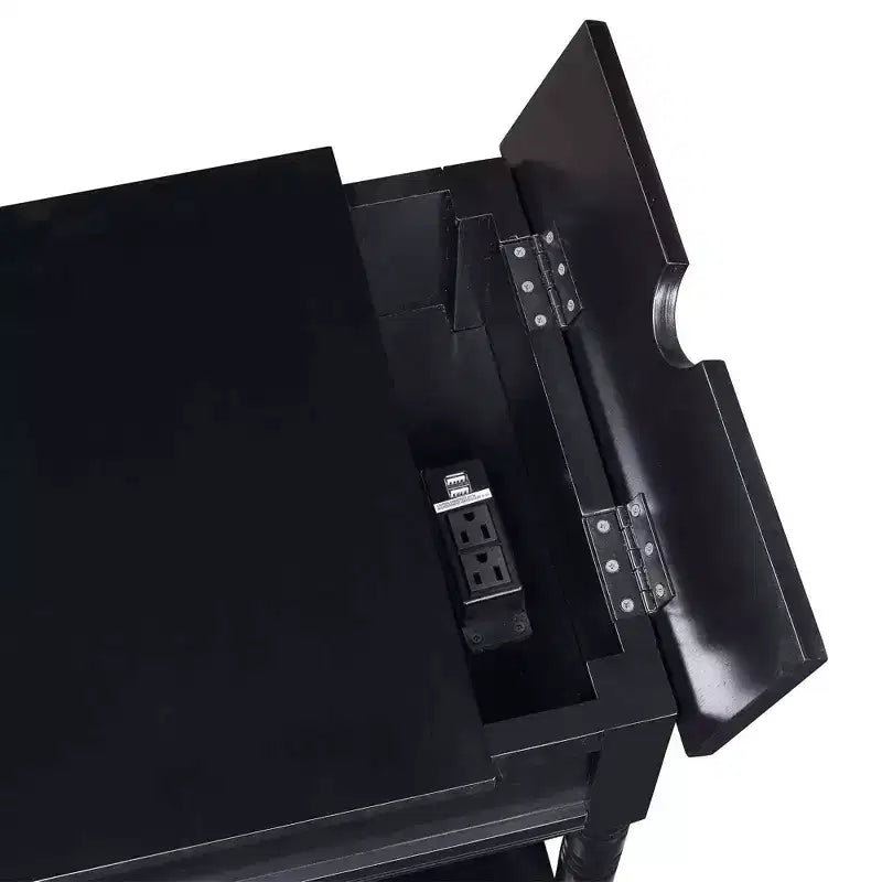 Country Oxford End Table with Charging Station - Johar Furniture