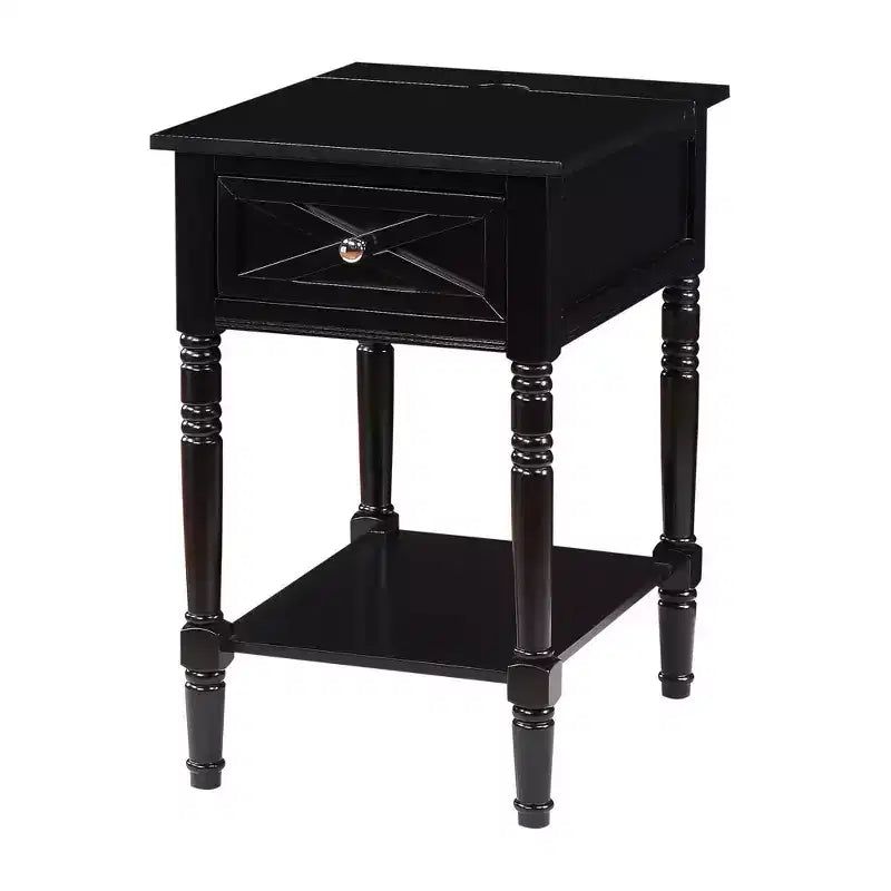Country Oxford End Table with Charging Station - Johar Furniture