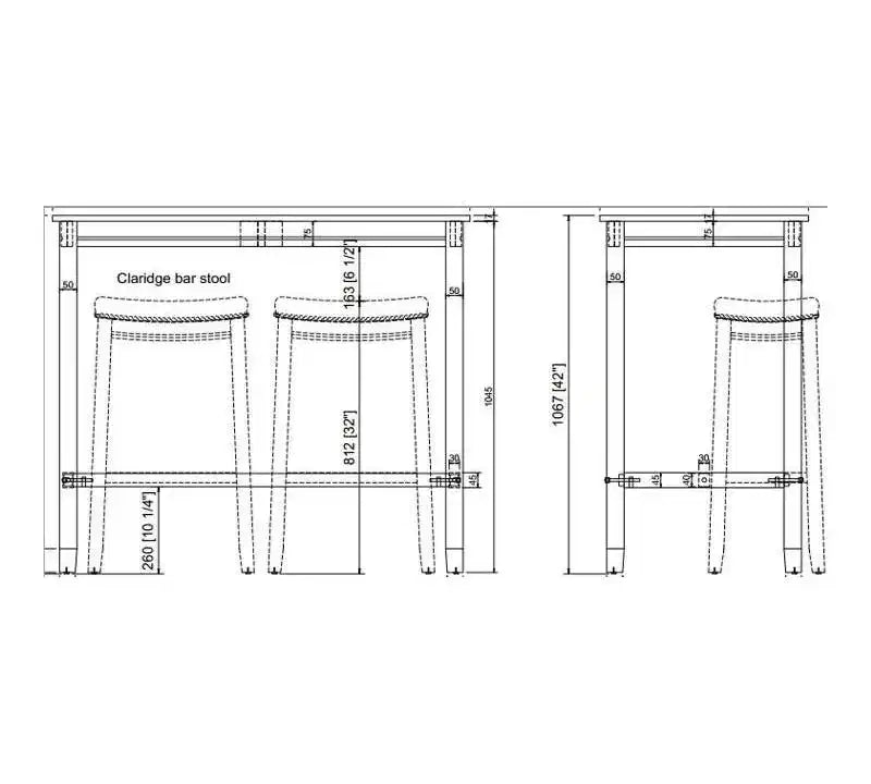 42 Claridge Bar Height Pub Table - Linon