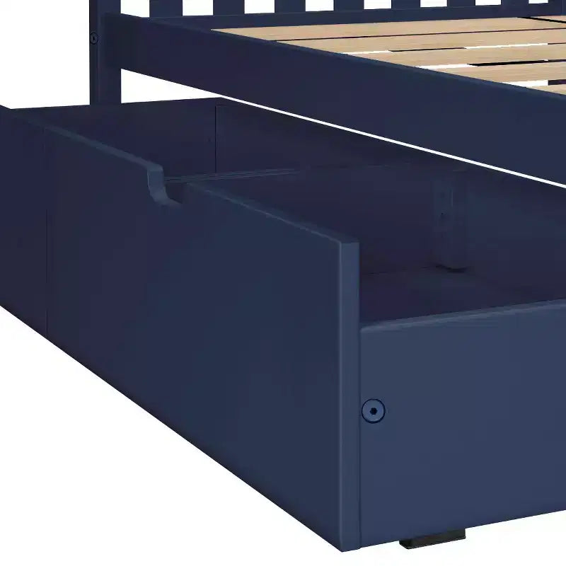 Max & Lily Solid Wood Twin over Twin Bunk Bed for Kids with Underbed Storage Drawers