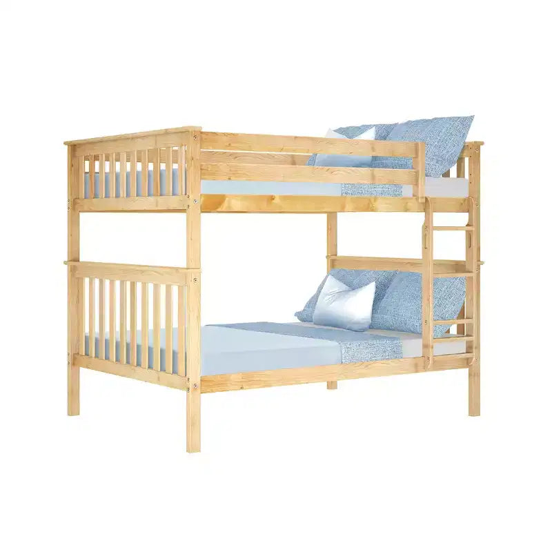 Max & Lily Full over Full Bunk Bed for Kids, Solid Wood Platform Bed, No Box Spring Needed