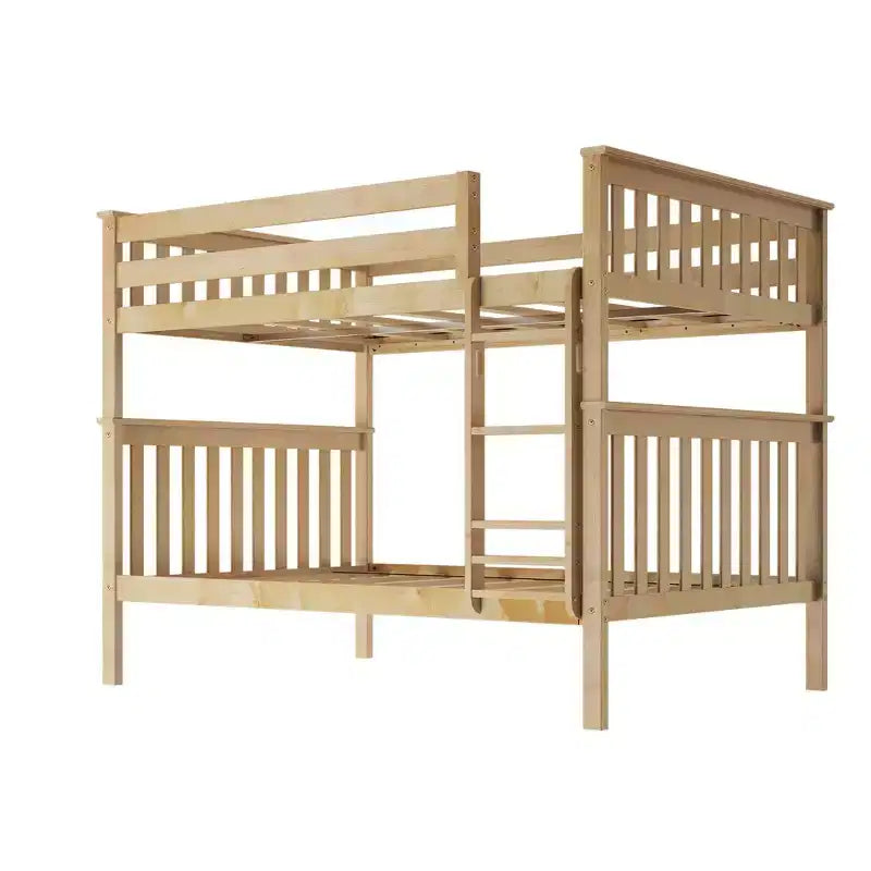 Max & Lily Full over Full Bunk Bed for Kids, Solid Wood Platform Bed, No Box Spring Needed