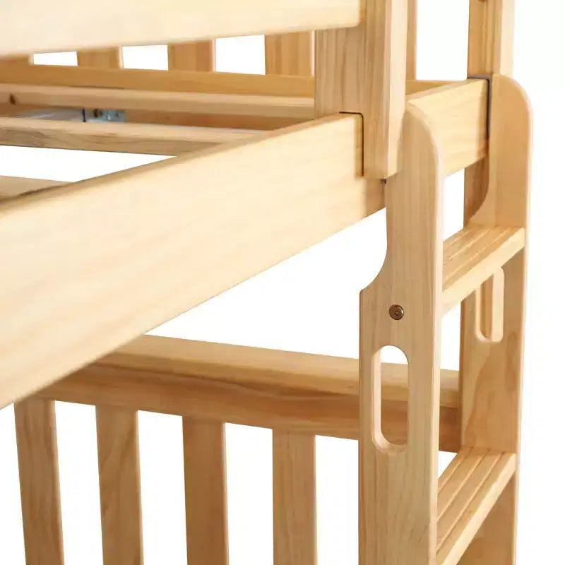 Max & Lily Full over Full Bunk Bed for Kids, Solid Wood Platform Bed, No Box Spring Needed