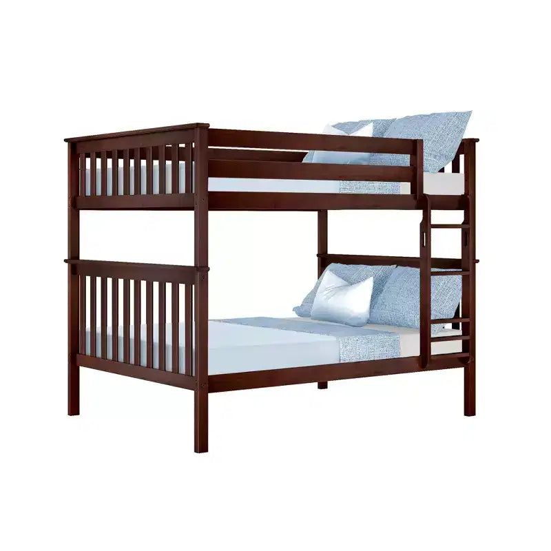 Max & Lily Full over Full Bunk Bed for Kids, Solid Wood Platform Bed, No Box Spring Needed