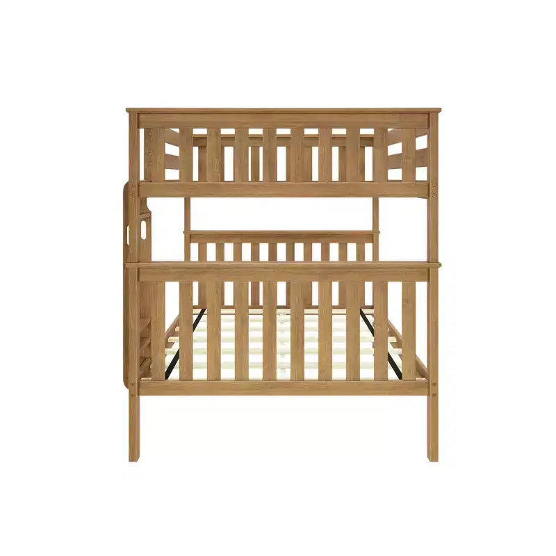 Max & Lily Full over Full Bunk Bed for Kids, Solid Wood Platform Bed, No Box Spring Needed