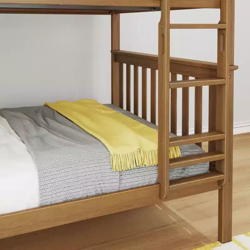 Max & Lily Full over Full Bunk Bed for Kids, Solid Wood Platform Bed, No Box Spring Needed