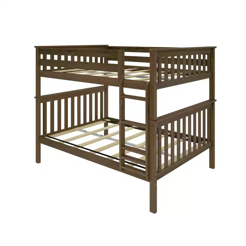 Max & Lily Full over Full Bunk Bed for Kids, Solid Wood Platform Bed, No Box Spring Needed