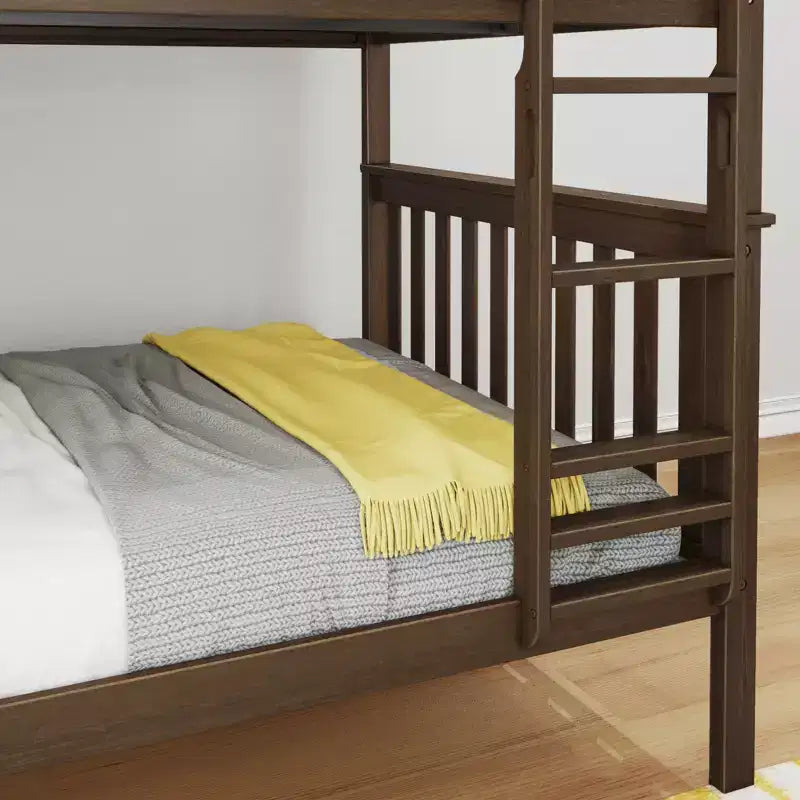 Max & Lily Full over Full Bunk Bed for Kids, Solid Wood Platform Bed, No Box Spring Needed